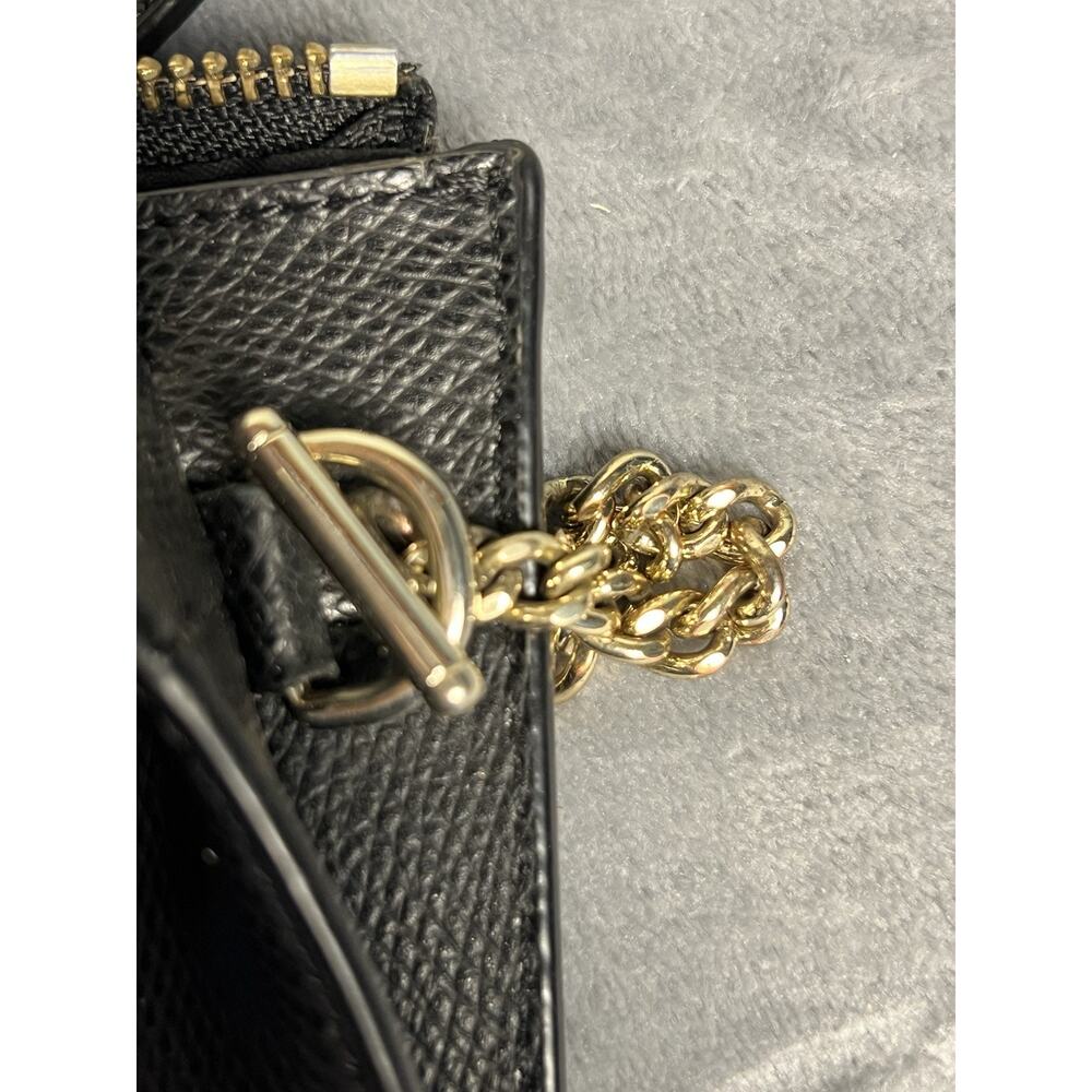 DKNY Black Saffiano Leather Evening Bag Removable Strap Chain Date Night Y2K - Picture 9 of 13